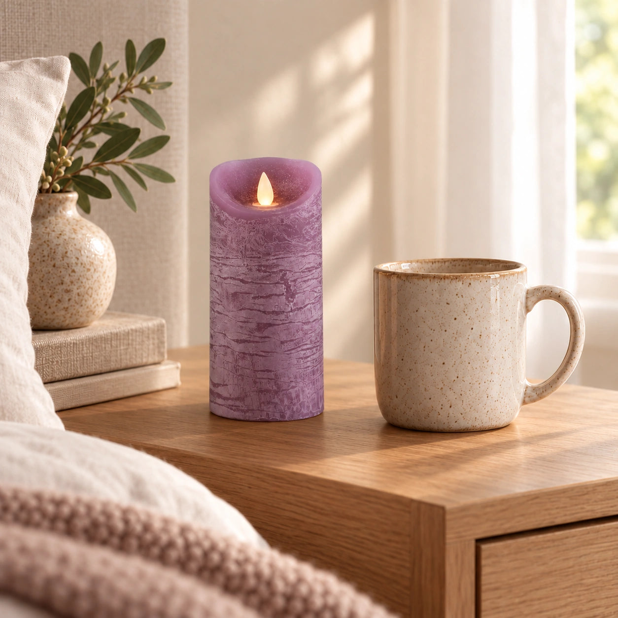 LED Candle M with Moving Flame and Timer Function - Battery Operated | PTMD