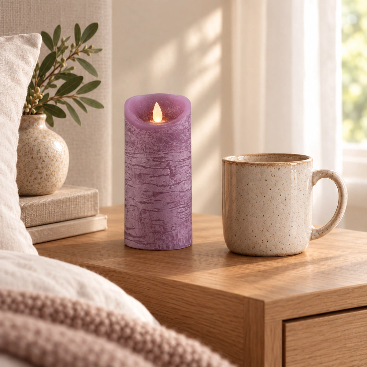 LED Candle M with Moving Flame and Timer Function - Battery Operated | PTMD