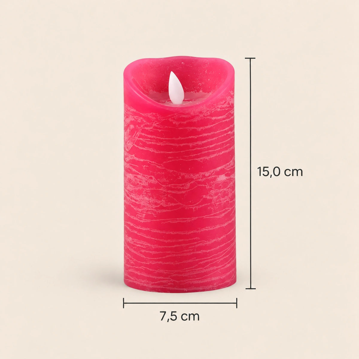 LED Candle M with Moving Flame and Timer Function - Battery Operated | PTMD