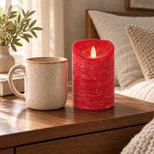LED Candle L with moving flame and timer function - battery operated | PTMD