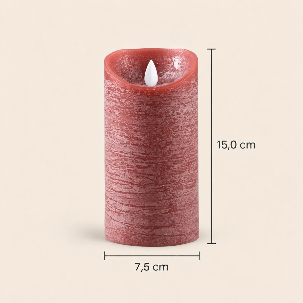 LED Candle M with Moving Flame and Timer Function - Battery Operated | PTMD