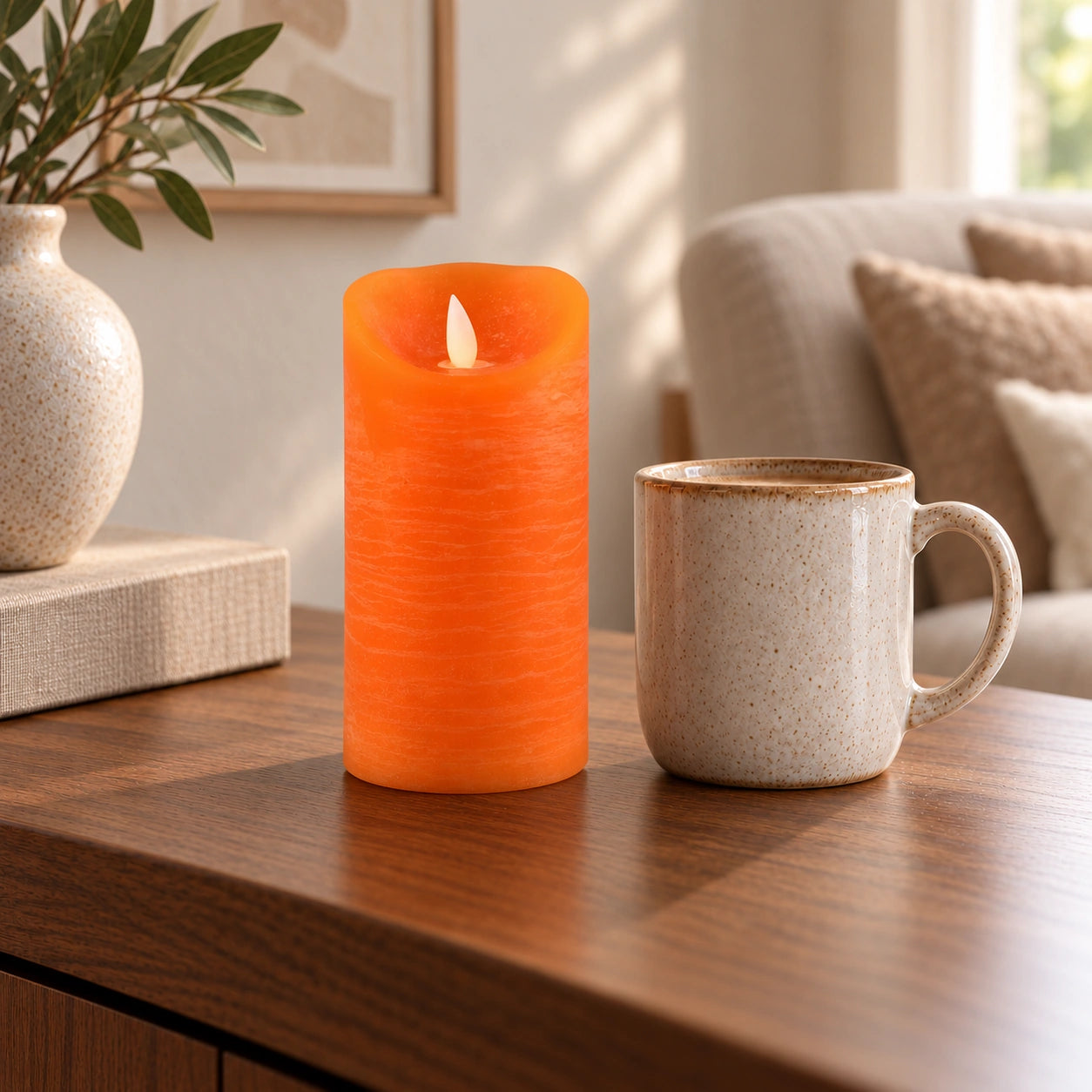 LED Candle M with Moving Flame and Timer Function - Battery Operated | PTMD