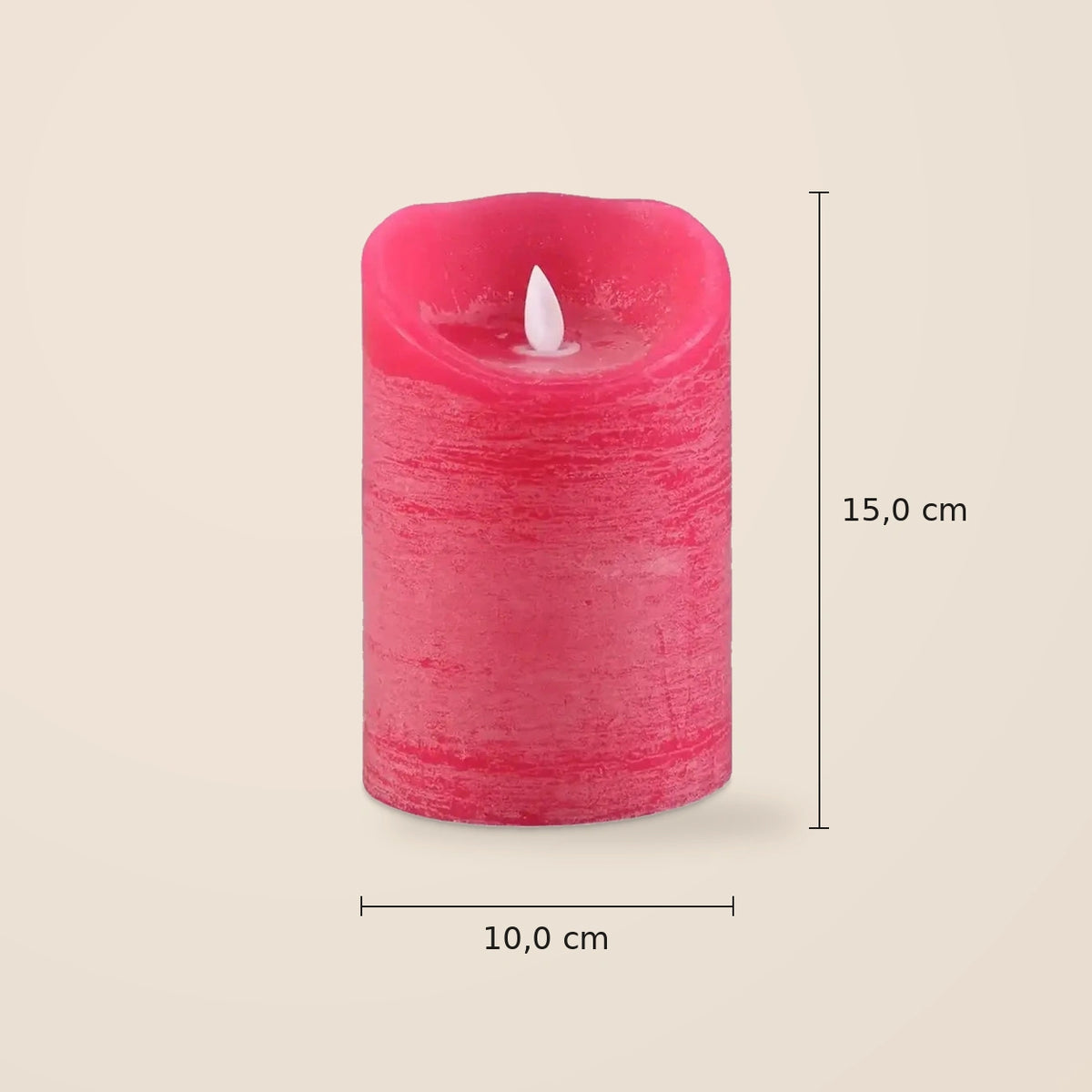 LED Candle L with moving flame and timer function - battery operated | PTMD