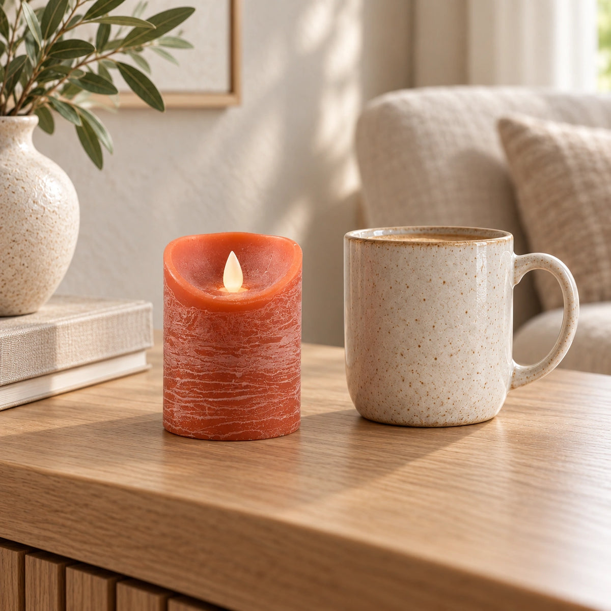 LED Candle S with Moving Flame and Timer Function - Battery-Operated | PTMD
