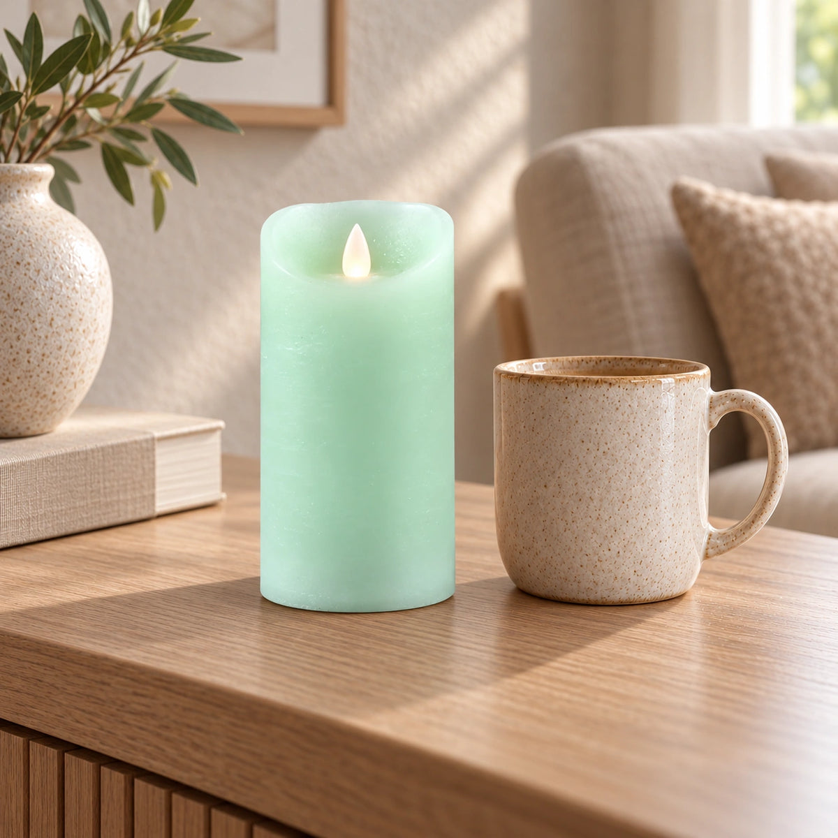 LED Candle M with Moving Flame and Timer Function - Battery Operated | PTMD