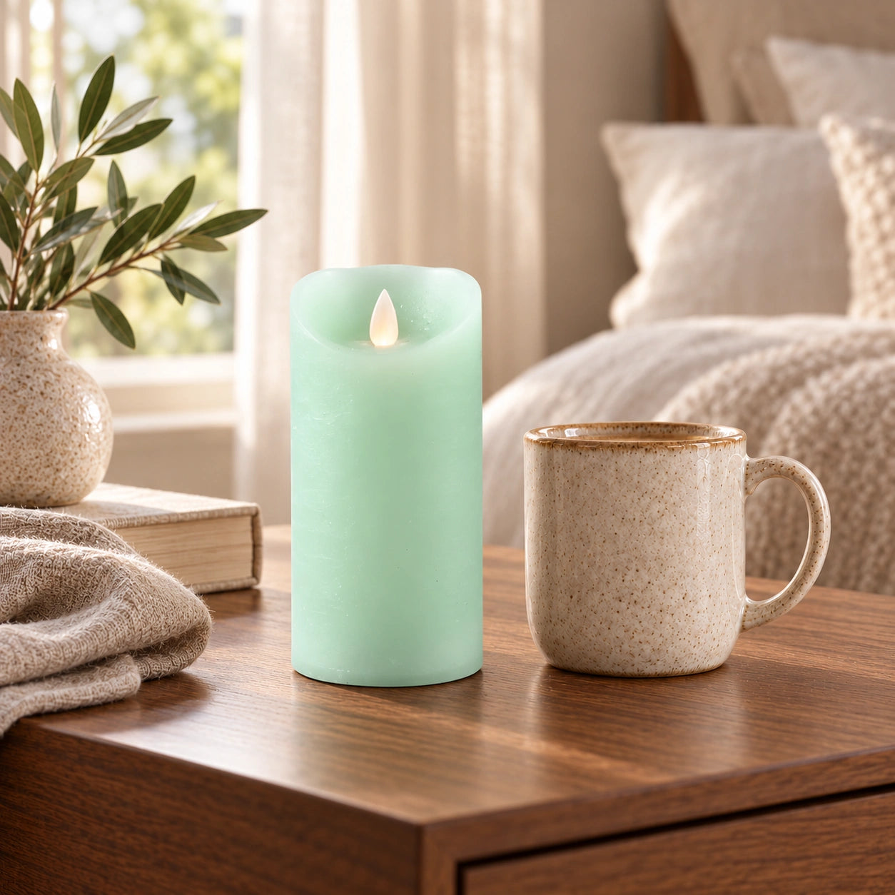 LED Candle M with Moving Flame and Timer Function - Battery Operated | PTMD