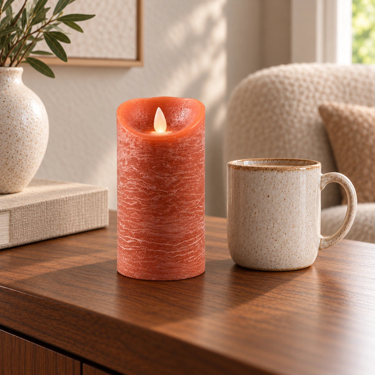 LED Candle M with Moving Flame and Timer Function - Battery Operated | PTMD