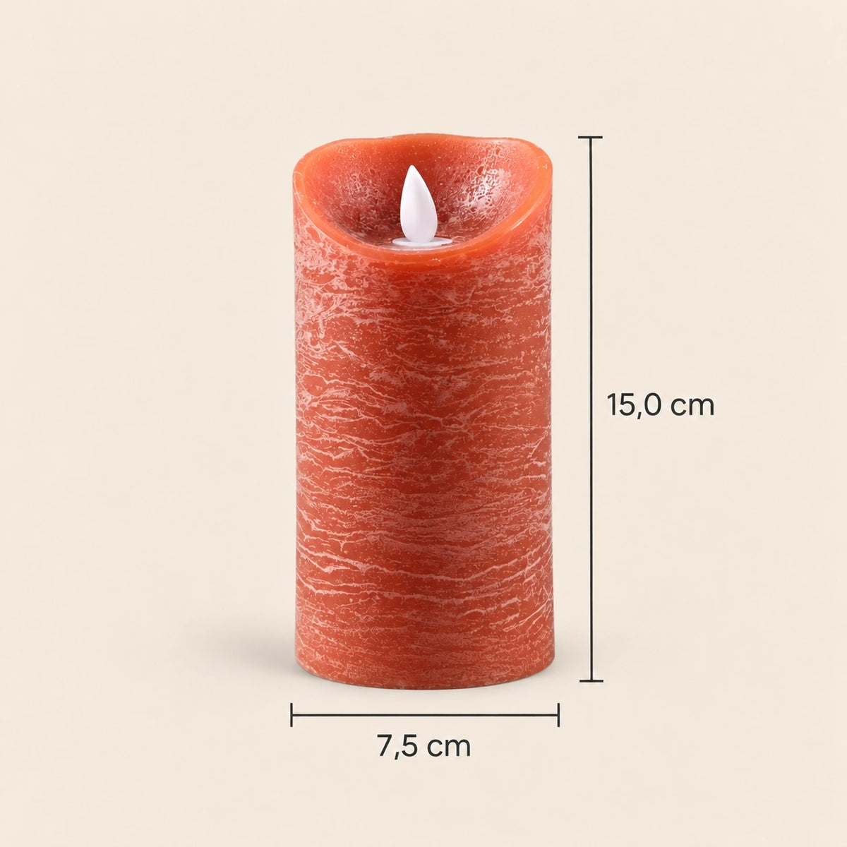 LED Candle M with Moving Flame and Timer Function - Battery Operated | PTMD