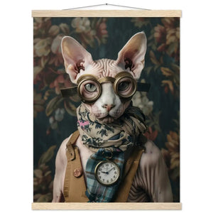 Schulposter - Sphynx Steampunk-Illustration magnetische Kiefernholzleisten mattes schweres Papier | St Tropez Art