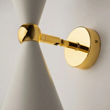 Wall light with white and gold finish and rotating conical shades - Vesper | Maytoni