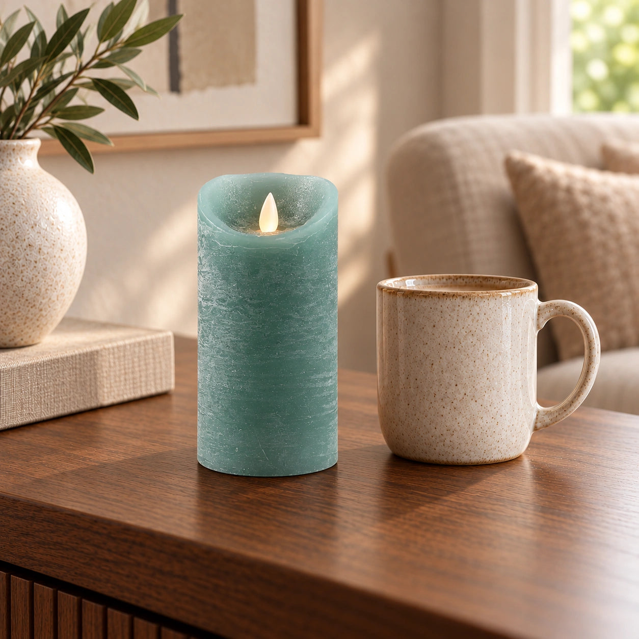 LED Candle M with Moving Flame and Timer Function - Battery Operated | PTMD