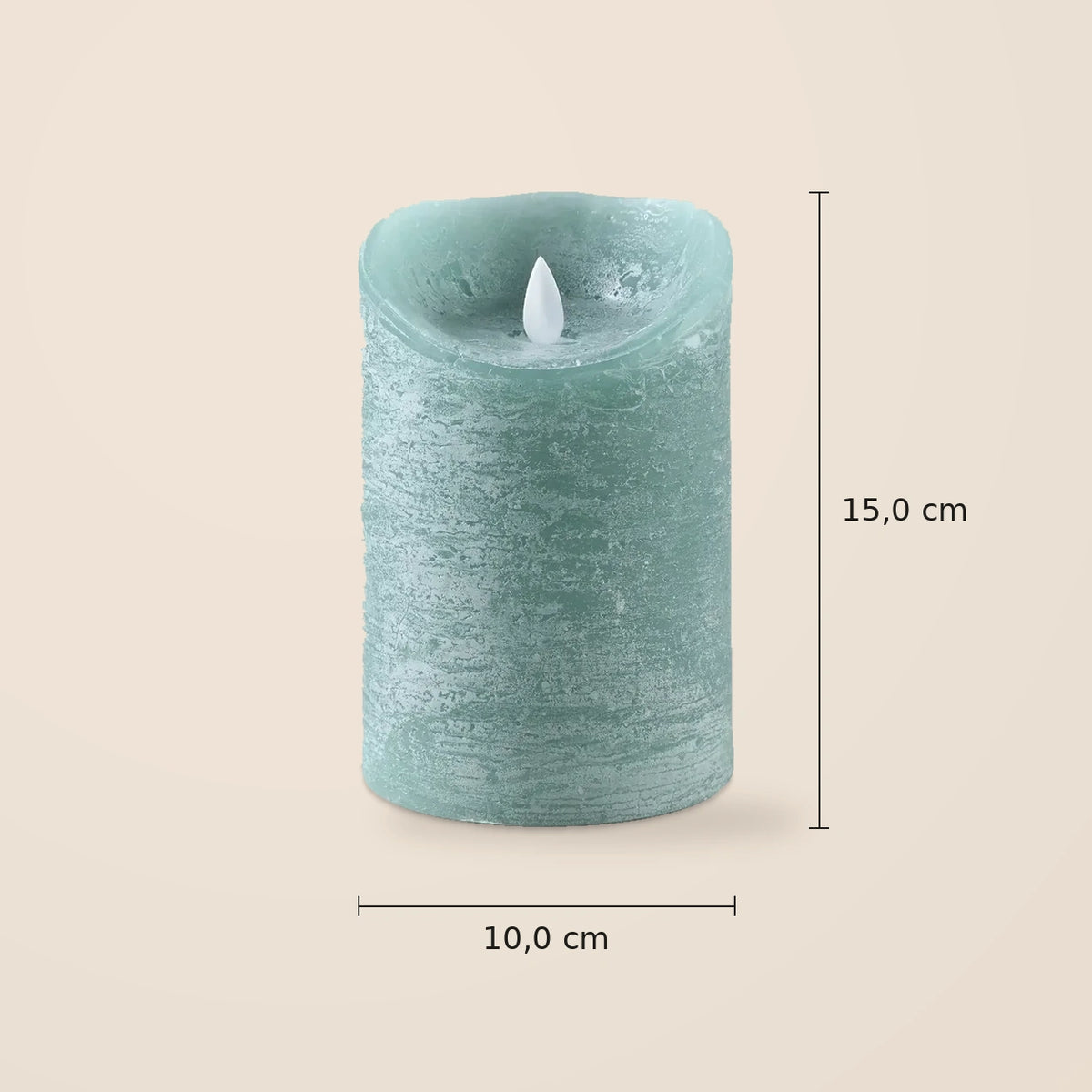 LED Candle L with moving flame and timer function - battery operated | PTMD