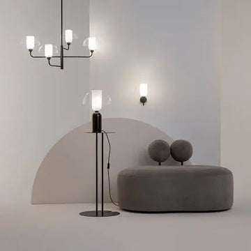 Pendelleuchte – Schwarzes Metall und Glas, 4× E14 Fassungen, 40 W Leistung, 91 cm Länge - Memory | Maytoni