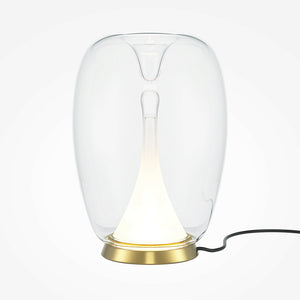 Table Lamp Double Shade Clear Glass & Frosted Gold Frame – Splash | Maytoni