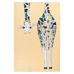 Giraffe-Patterned Rug with Fringe Look and Anti-Slip Coating – My Greta 602 | Kayoom