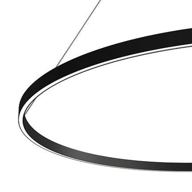 Pendelleuchte mit schwarzem Aluminium - Finish, 60 cm Durchmesser, integrierter LED 37 W, 2200 lm, 4000 K, höhenverstellbar – Rim | Maytoni - Esszett Luxury | Stilvolles Wohnen mit Charakter