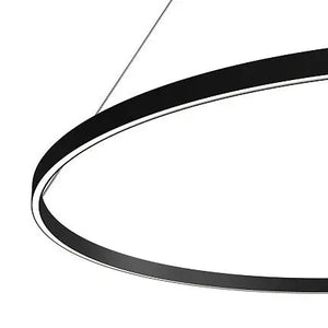 Pendant lamp with black aluminum finish, integrated LED 81W, 4800lm, 3000K, height adjustable – Rim | Maytoni