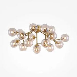 Deckenleuchte – Gold Metall, 20-flammiges Design, Glasschirme - Dallas | Maytoni