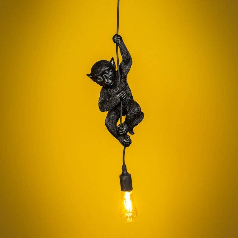 Ceiling light – Sculptural Design, Playful Animal Motif, Polyresin Construction, Black Finish – Chip | WERNS