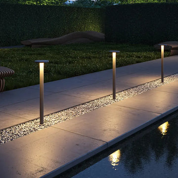 Landscape Light Graphite Metal Cylinder with Integrated 12W LED (12W LED, 3000K, ~1000lm, 54° Beam, IP 65) – O420FL‑L12GF1 | Maytoni