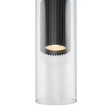 Pendant Light Matt Black Ribbed Aluminum Clear Glass Shade & GU10 Socket – Dynamics | Maytoni
