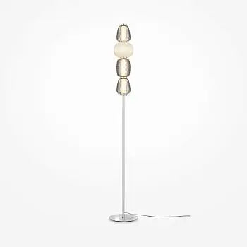 Floor Lamp Metal Frame Chrome-Finish & Integrated LED (32W) - Pattern | Maytoni