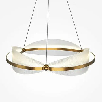 Pendant Lamp Aluminum Frame Brass Finish Textured Acrylic Diffuser LED 45W – Breeze | Maytoni