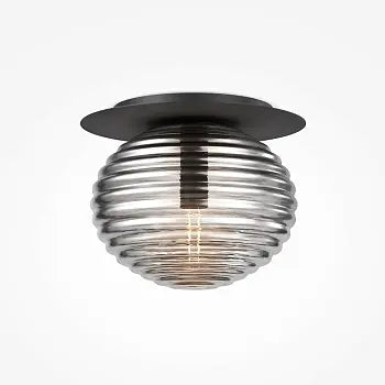 Deckenleuchte – Schwarzes Metall, Glasschirm, 1× E27, Ø35 cm - Reels | Maytoni