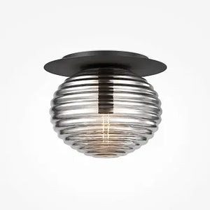 Deckenleuchte – Schwarzes Metall, Glasschirm, 1× E27, Ø35 cm - Reels | Maytoni