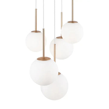 Pendelleuchte – Gold Ton, Glas Schirm, Runde Form - Basic form | Maytoni