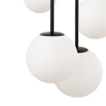 Pendant Lamp Black Metal Matt White Glass Cluster Design – Basic Form | Maytoni