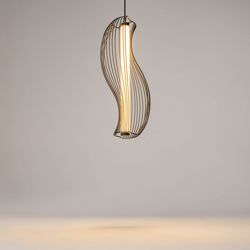 Pendant Light Black Metal Acrylic Elements Modern Linear Design – Shadows of the Past | Maytoni