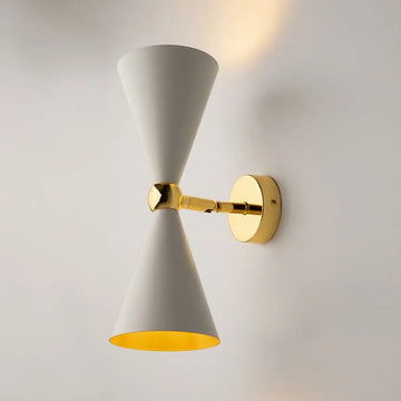 Wall light with white and gold finish and rotating conical shades - Vesper | Maytoni