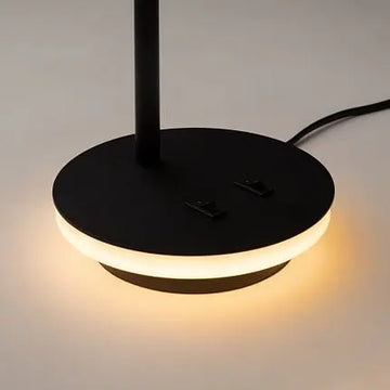 Table lamp Black metal frame Cylindrical LED spot & Illuminated base – Estudo | Maytoni