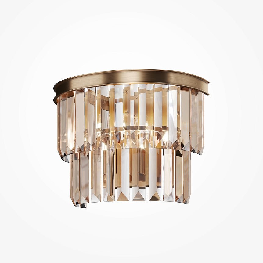 Wandleuchte mit bernsteinfarbenen Kristallpendeln und Gold - Finish – Revero | Maytoni - Esszett Luxury | Stilvolles Wohnen mit Charakter