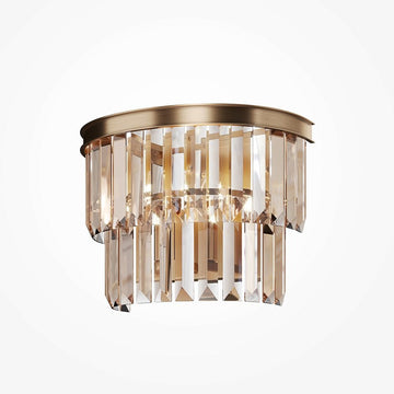 Wandleuchte mit bernsteinfarbenen Kristallpendeln und Gold - Finish – Revero | Maytoni - Esszett Luxury | Stilvolles Wohnen mit Charakter