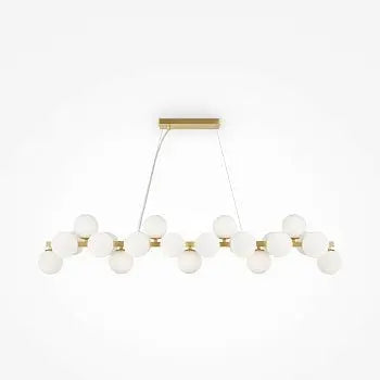 Pendant lamp with matt gold metal frame and white glass in a modern design – Dallas | Maytoni
