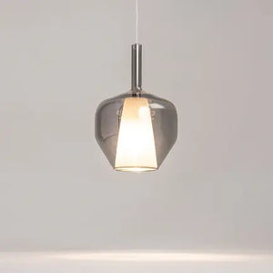 Pendant lamp with smoke-colored mirrored double shades, black metal base and dimmable LED – Duality | Maytoni
