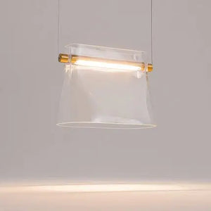 Brass metal frame pendant light, milky white glass & elegant design – Cabaret | Maytoni