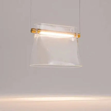 Brass metal frame pendant light, milky white glass & elegant design – Cabaret | Maytoni