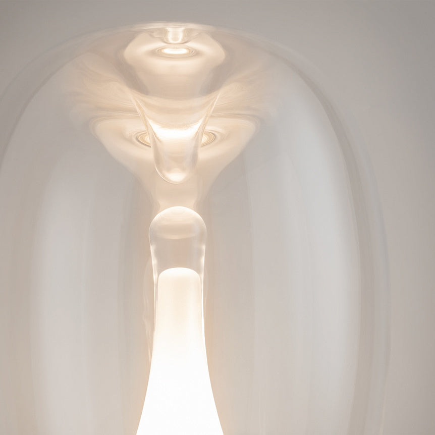Table Lamp Double Shade Clear Glass & Frosted Gold Frame – Splash | Maytoni