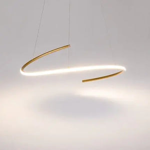 Pendelleuchte – Messingoptik, 60 cm Ring, 326 cm Höhe - Curve | Maytoni