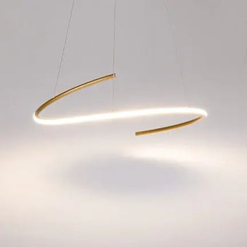 Pendant Lamp Minimalist Black-Gold Metal Body LED – Curve | Maytoni