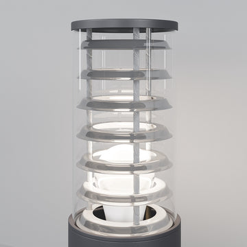 Landscape Light grey aluminum & glass cylinder (1×E27, max. 60 W, IP 54) – O576FL‑01GR1 | Maytoni
