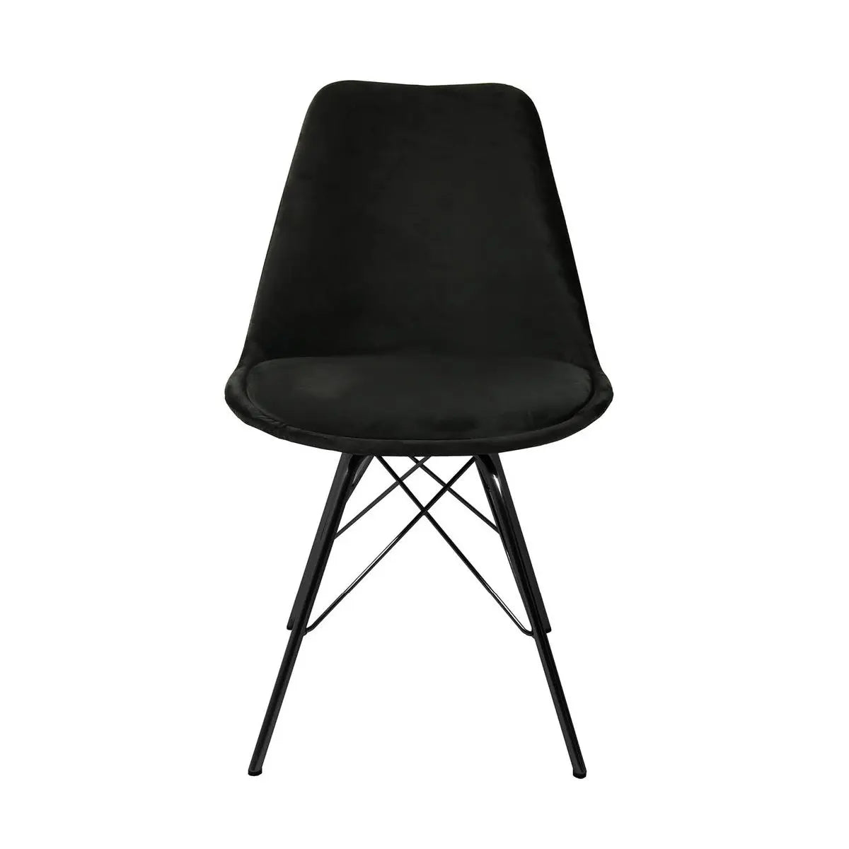Esszimmerstuhl – Velvet Stoff, Metallgestell, Kuipform Design, Schwarz Farbe - Velvet | Kick