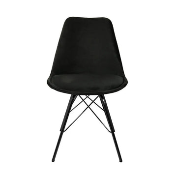 Esszimmerstuhl – Velvet Stoff, Metallgestell, Kuipform Design, Schwarz Farbe - Velvet | Kick