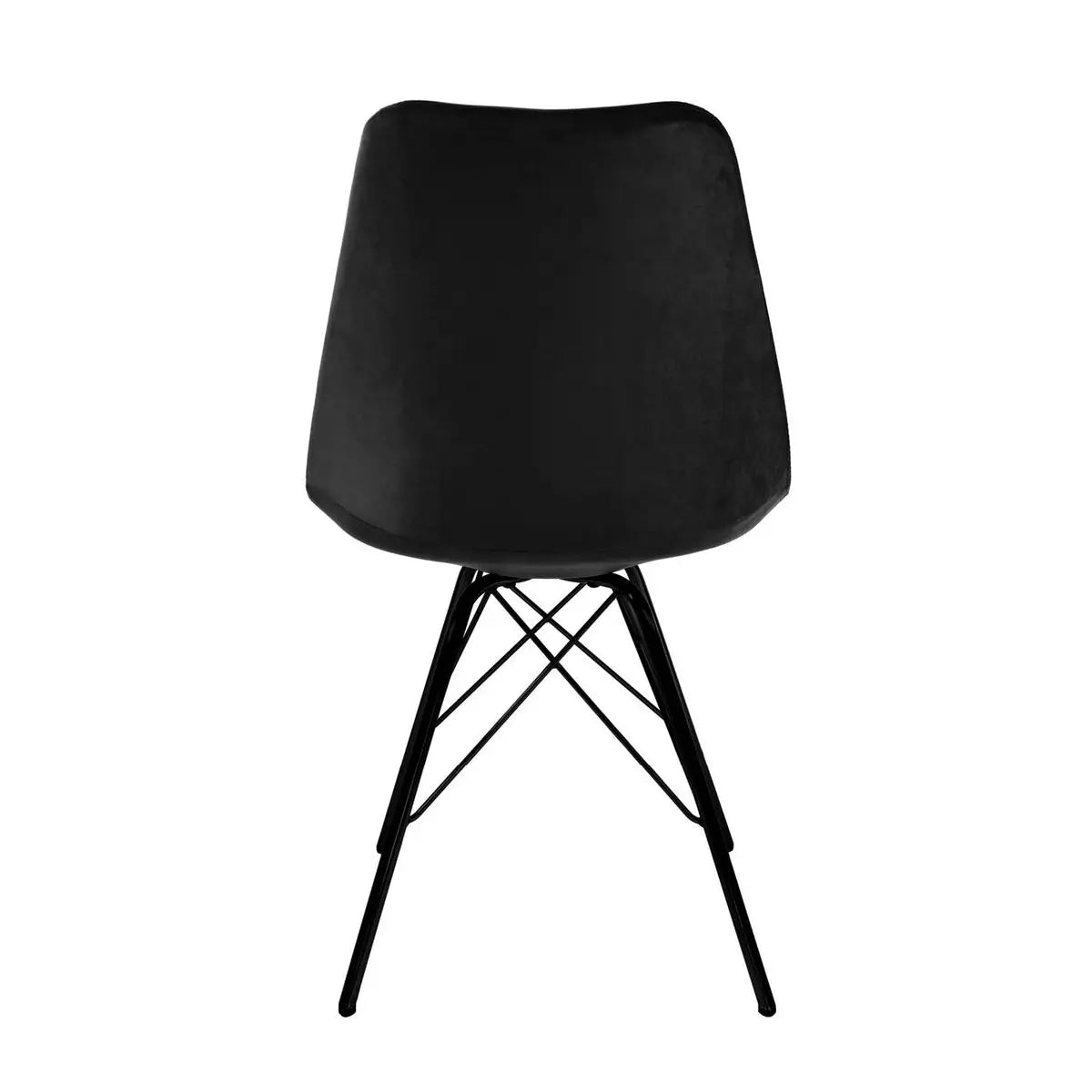 Esszimmerstuhl – Velvet Stoff, Metallgestell, Kuipform Design, Schwarz Farbe - Velvet | Kick