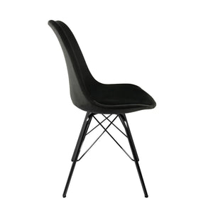 Esszimmerstuhl – Velvet Stoff, Metallgestell, Kuipform Design, Schwarz Farbe - Velvet | Kick