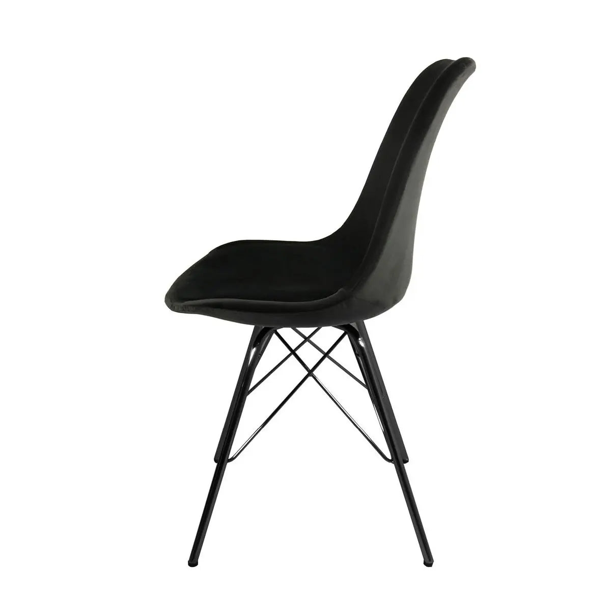 Esszimmerstuhl – Velvet Stoff, Metallgestell, Kuipform Design, Schwarz Farbe - Velvet | Kick