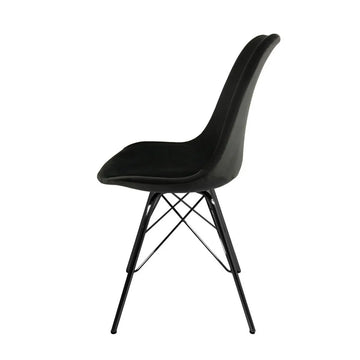 Esszimmerstuhl – Velvet Stoff, Metallgestell, Kuipform Design, Schwarz Farbe - Velvet | Kick